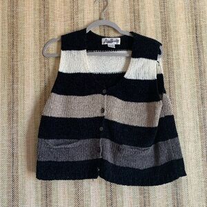 Vintage AJ Brandon Vest Top Women’s Size Medium Multicolored Strips Y2K